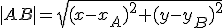 |AB|=\sqrt{(x-x_A)^2+(y-y_B)^2}