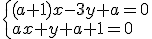 \begin{cases} (a+1)x-3y+a=0 \\ ax+y+a+1=0 \end{cases}
