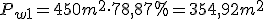 P_{w1}=450m^2\cdot 78,87%=354,92m^2