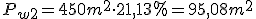 P_{w2}=450m^2\cdot 21,13%=95,08 m^2