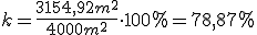 k=\frac{3154,92m^2}{4000m^2}\cdot 100%=78,87%