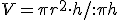 V=\pi{r^2}\cdot{h}/:{\pi{h}}