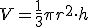 V=\frac{1}{3}\pi{r^2}\cdot{h}