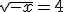 \sqrt{-x}=4